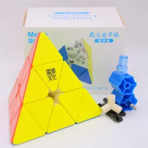 Pyraminx Stickerless 3x3 Cube Bukefuno MoYu Weilong 3x3 Pyramid Magnetic Magic Speed Puzzle moyu 3x3x3 Magic Flagship boon base Magnetic 