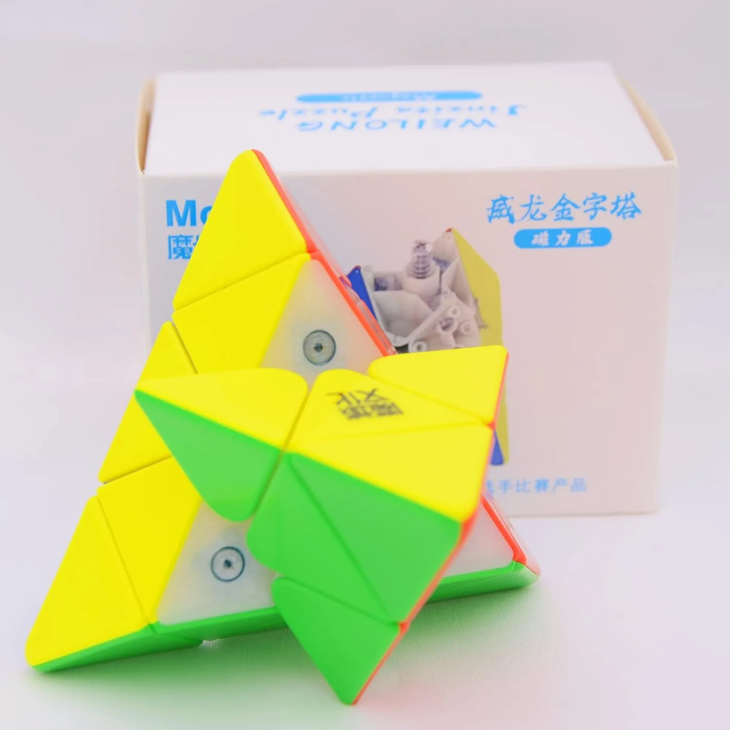 Pyraminx Stickerless 3x3 Cube Bukefuno MoYu Weilong 3x3 Pyramid Magnetic Magic Speed Puzzle moyu 3x3x3 Magic Flagship boon base Magnetic 