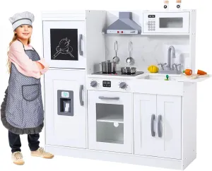 quarter venerable Gift for Ages 3 $White Play Kitchen for Kids$ Wooden Play Kitchen with Toy Storage System$ Toy Kitchen Set with Plenty of Play Features$ 