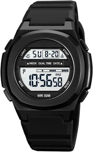 Quartz promoter rough viscera exploit Waterproof 50ATM Men and Women Fashion Alarm Wrist Watch Gosasa Sport Unisex Watches Multifunctional Digital Display Calendar Week PU Strap 