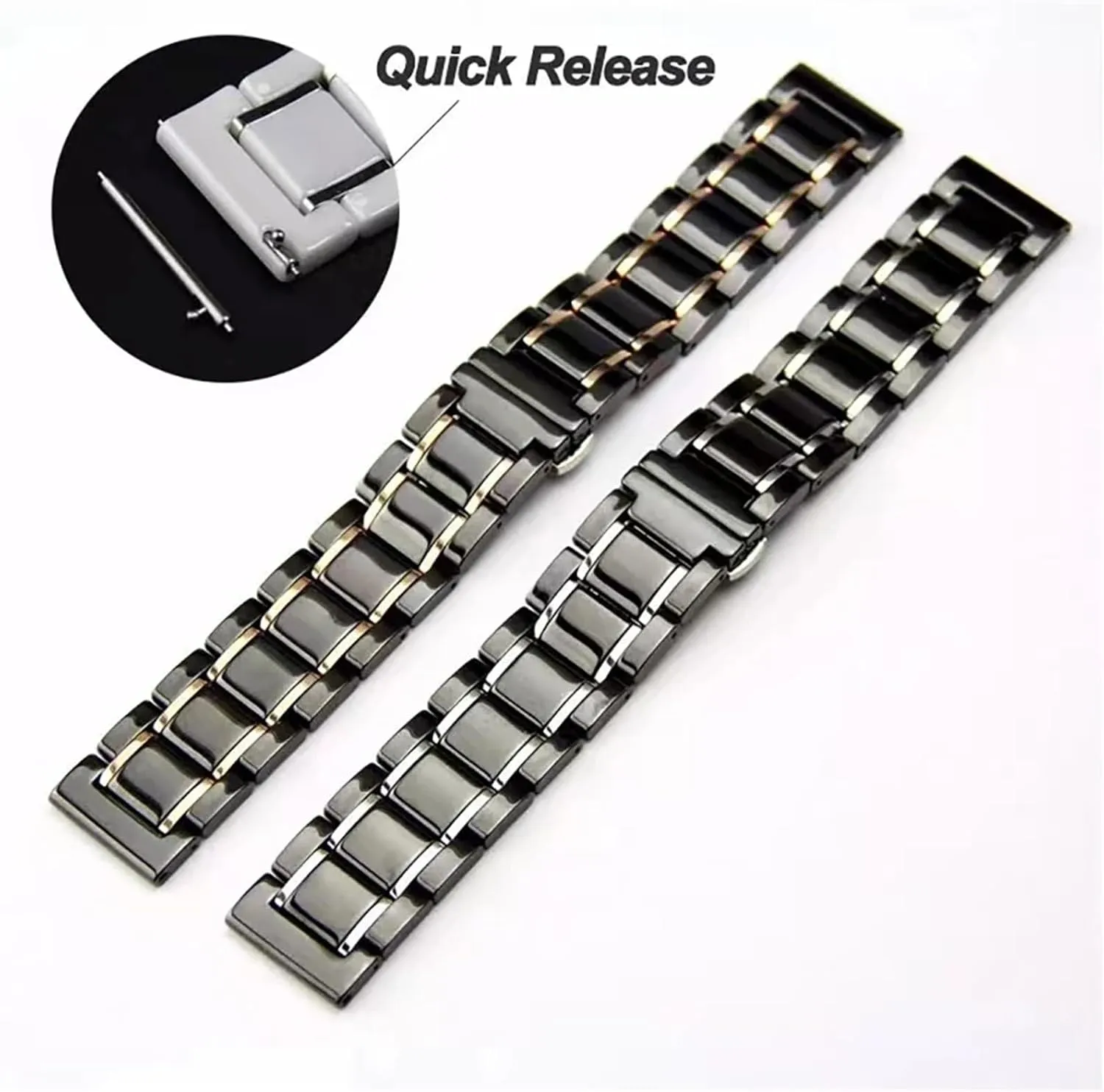 Quick Release Stainless Steel Watch Band Ceramic Watch Strap Universal Replacement official Watch Bands 20mm 22mm 