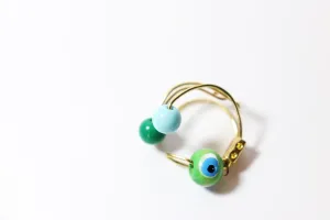 "ABACUS" Adjustable Ring (Greens/Blues)