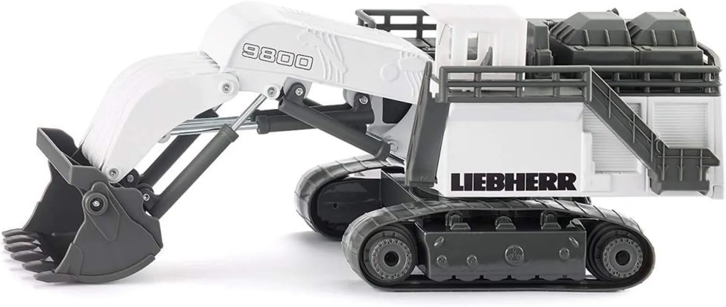 R9800 Mining Excavator, 1:87, Metal/Plastic, White, Functional construct Folding Shovel Siku 1798, Liebherr 