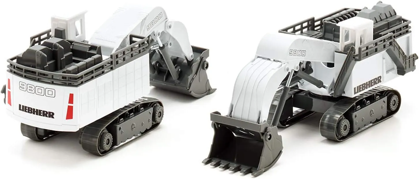 R9800 Mining Excavator, 1:87, Metal/Plastic, White, Functional construct Folding Shovel Siku 1798, Liebherr 