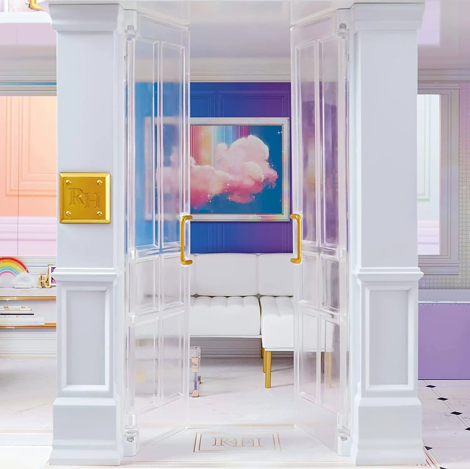 Rainbow High House – 3-Story Wooden Doll House with Accessories