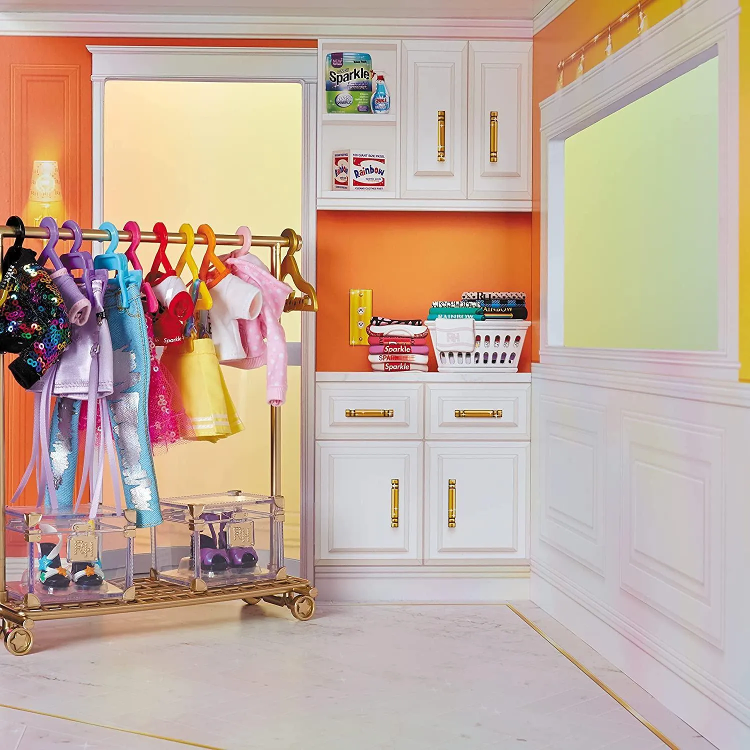 Rainbow High House – 3-Story Wooden Doll House with Accessories