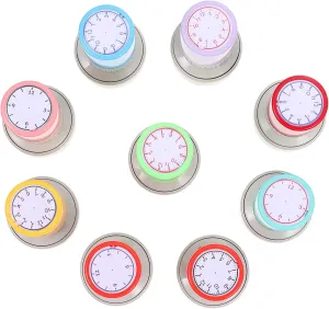 Random Handle Colors for Classroom Learning and Educational flesh severe Activities Hemoton 9pcs Teaching Clock Stamps for Boy Girl Self-Inking Telling Sealers 