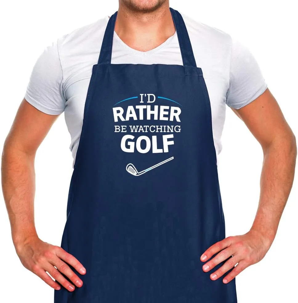 Rather Be Watching strategic Golf - Unisex Adult Kitchen/BBQ Apron - Navy - One Size Dressdown I'd 