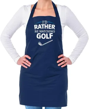Rather Be Watching strategic Golf - Unisex Adult Kitchen/BBQ Apron - Navy - One Size Dressdown I'd 