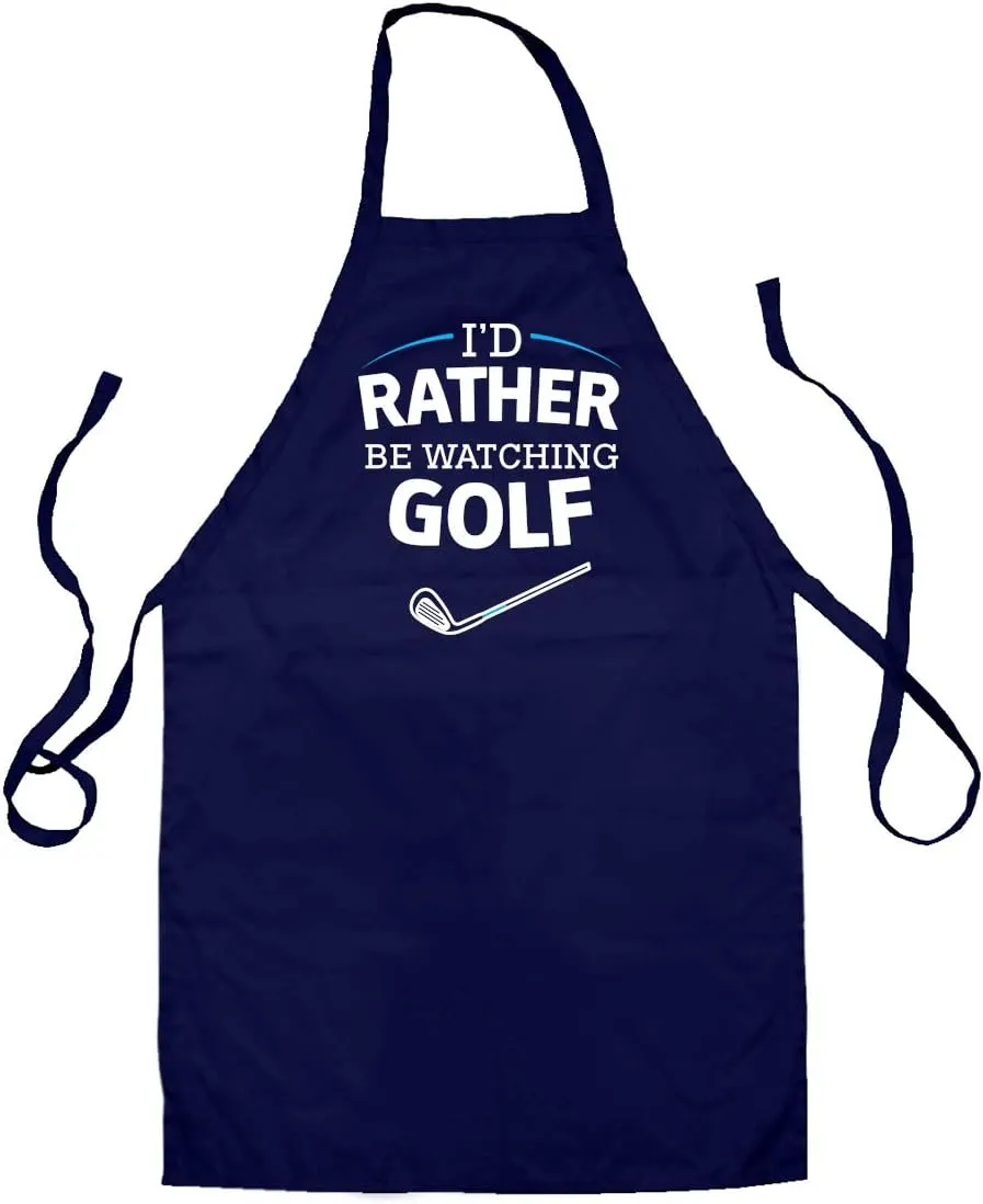 Rather Be Watching strategic Golf - Unisex Adult Kitchen/BBQ Apron - Navy - One Size Dressdown I'd 