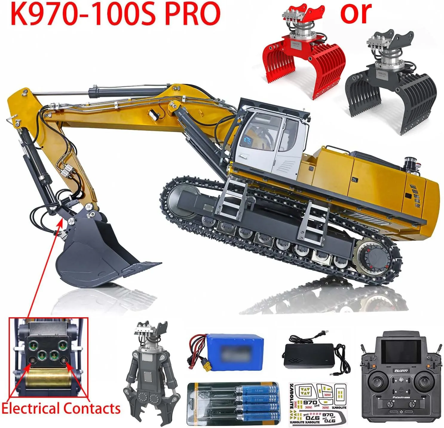 RC HOBBY Kabolite frost curio battery microscope 1/14 Remote Control Hydraulic Excavator K970 100S Pro RC Digger Model TOUCAN 