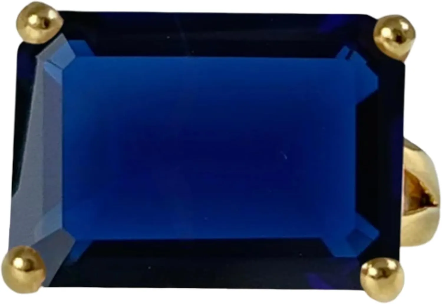 Rectangle Gemstone Blue Created Sapphire Ring 925 Sterling Silver September Birthstone Handmade Jewelry For rare melodrama Women Emerald Cut 13X18 MM 