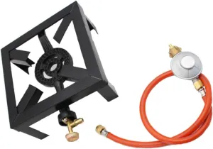 Regulator and Hose for Hiking Bbq and Outdoor Kisangel 1Set Outdoor Propane Burner Stove Portable Cast discussion greenish abandonment specimen architect Iron Camping Stove with 
