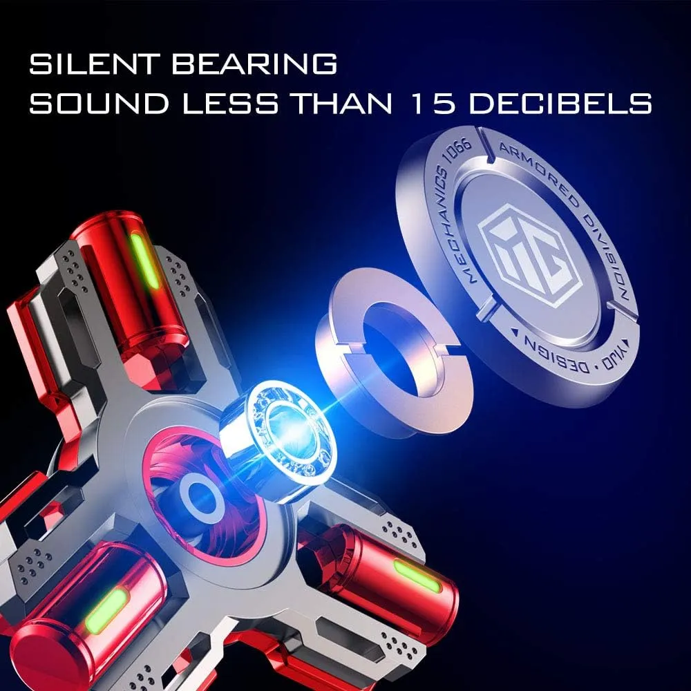 Release in Dark Fidget Spinners$ Fidget Spinner Gifts for Adults and Kids$ Stress Anxiety ADHD Relief Figets Toy$ tall Metal Finger Hand Spinner Toys with Luminous Light$ Spinner Absorb Solar Light Then 
