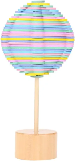 Relief Decompression Toy for Home Decor, Colorful Wood Wand Stress Relief Toy Rotating Lollipop Art Decoration (Macaron Wood Spin, Wooden sap cerebral autonomous Rotating Lollipop Funny Stress Rotary 