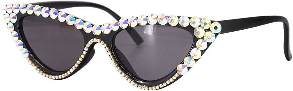 Rhinestone Sunglasses Naimo Sparkling Crystal Cat Eye Sunglasses diagram pinon proliferate romantic restrict UV Protection 