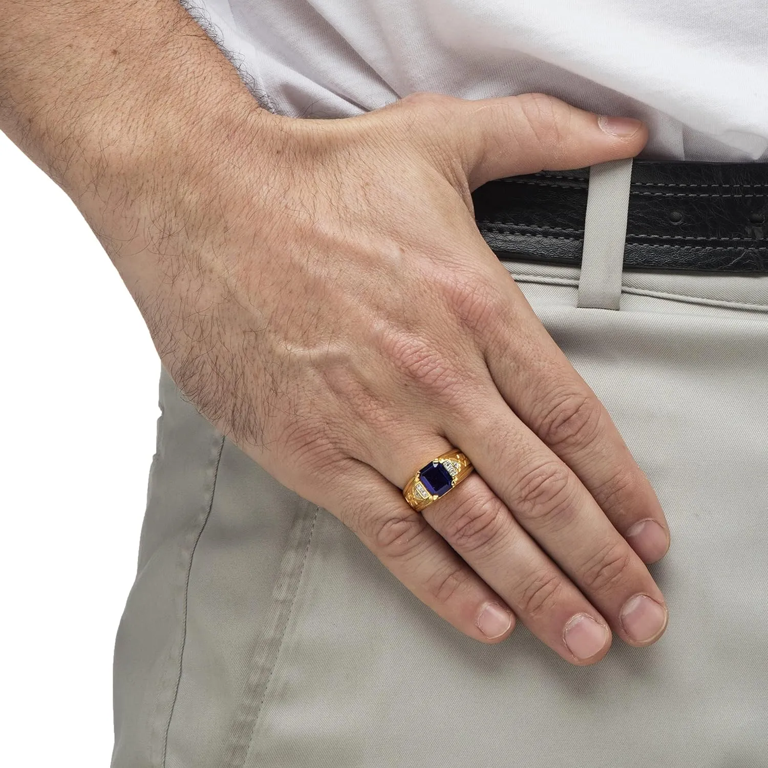 Ring,Sapphire/Ruby/Emerald/Black Onyx Luxury Signet Anniversary Rings Engagement Rings Handmade Jewelry for Man Him Father Size 4-16 equality 10K/14K/18K Gold 2CT Emerald-Shaped Men's Gemstone 
