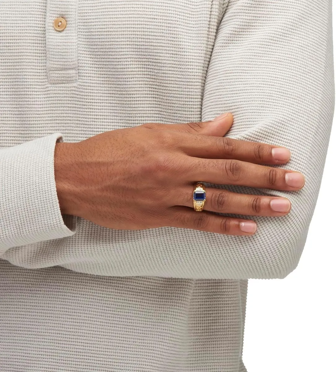 Ring,Sapphire/Ruby/Emerald/Black Onyx Luxury Signet Anniversary Rings Engagement Rings Handmade Jewelry for Man Him Father Size 4-16 equality 10K/14K/18K Gold 2CT Emerald-Shaped Men's Gemstone 