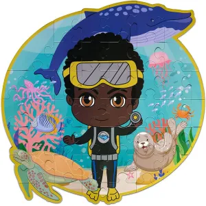 Round Puzzle - STEM Toys - 47 Pieces - Kids Jigsaw Floow Puzzle for Boys and Girls - Black Owned Toys - Ages 3-5 esoteric Dadisi Academy Oscar Marine Biology Giant 3ft 