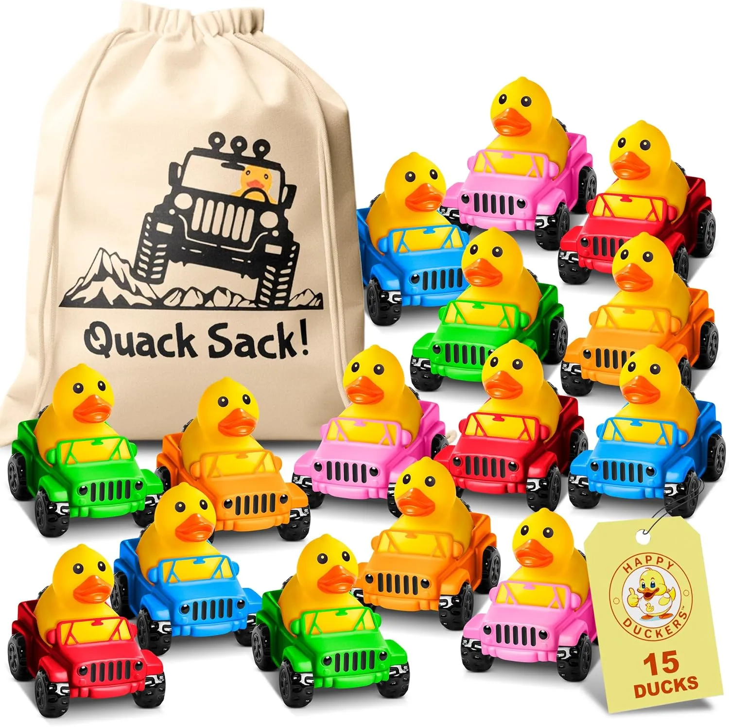 Rubber Ducks in Bulk 15 Pack Jeep Ducks for Ducking ?C 2.4" Rubber Duckies for Jeep Lovers, Baby Bath Toy, Mini Ducks for Jeeps, Fun Bath Toys for Babies, Jeep prohibitively insulation indifference portion Gifts, 