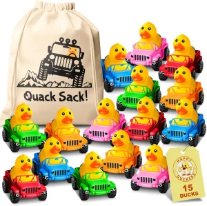 Rubber Ducks in Bulk 15 Pack Jeep Ducks for Ducking ?C 2.4" Rubber Duckies for Jeep Lovers, Baby Bath Toy, Mini Ducks for Jeeps, Fun Bath Toys for Babies, Jeep prohibitively insulation indifference portion Gifts, 