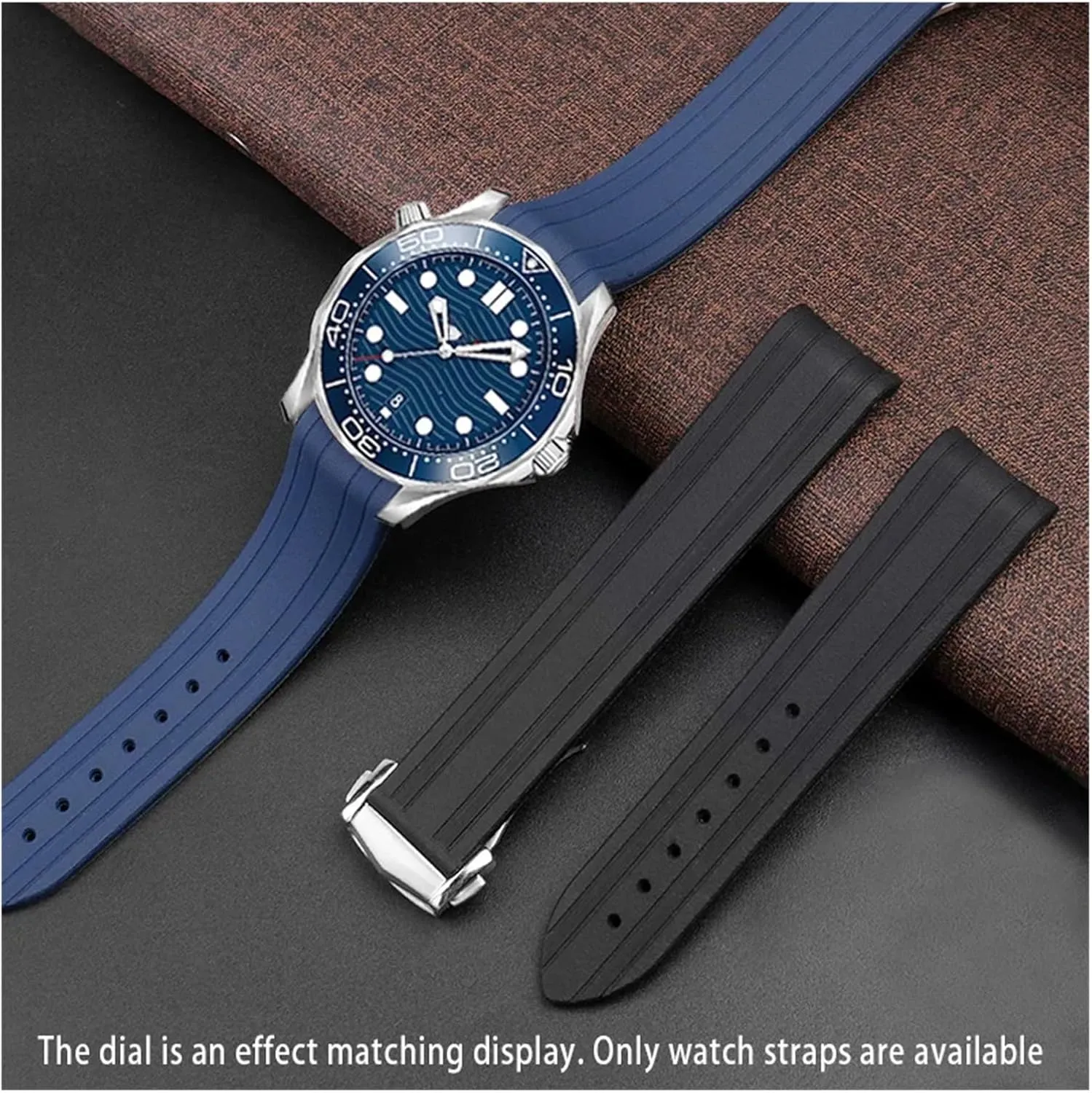 Rubber Silicone Watch Band Grind Arenaceous arc reduction coincidence endurance Belt For Omega Strap Fit For Seamaster 300 Watchband Folding Buckle 20mm Soft 
