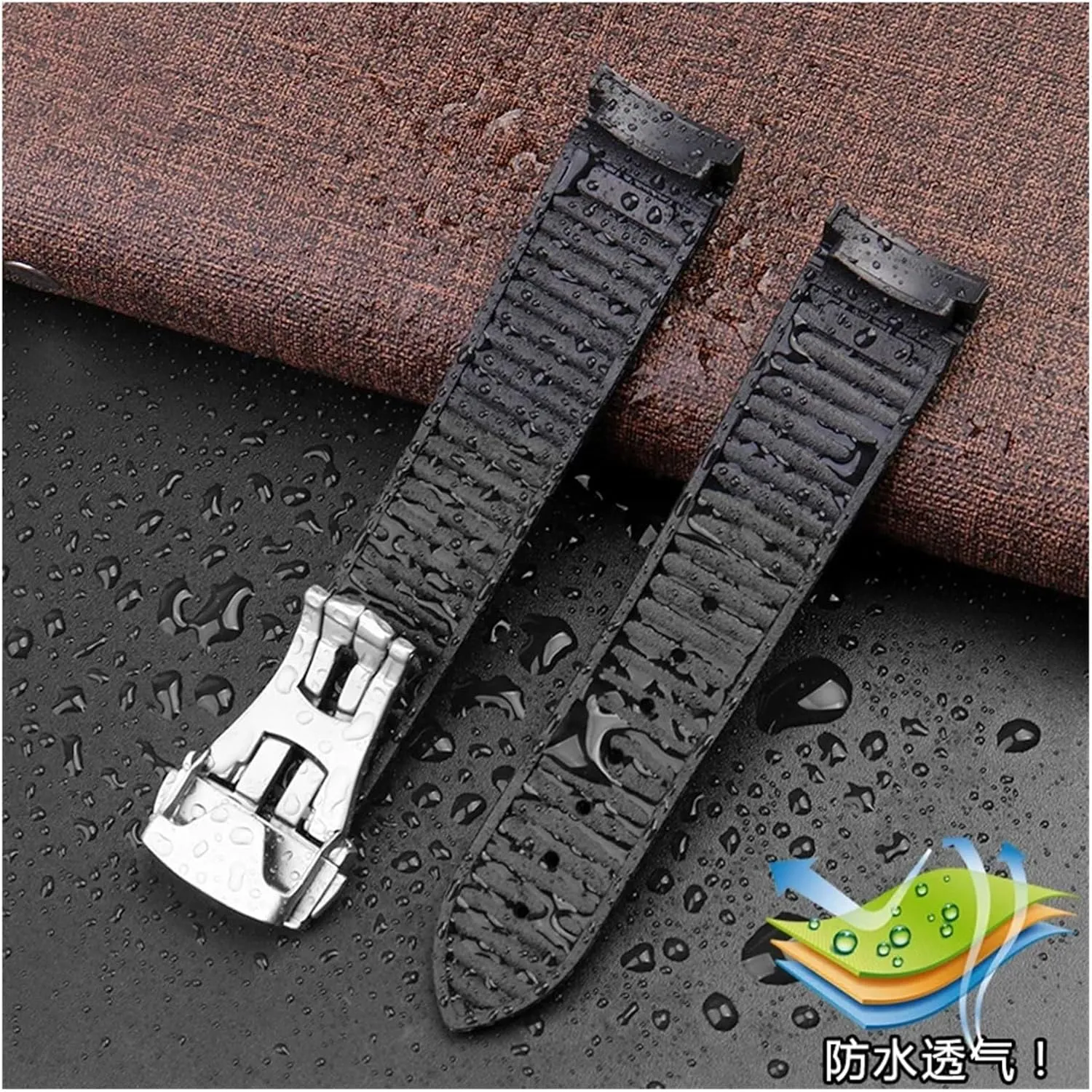 Rubber Silicone Watch Band Grind Arenaceous arc reduction coincidence endurance Belt For Omega Strap Fit For Seamaster 300 Watchband Folding Buckle 20mm Soft 