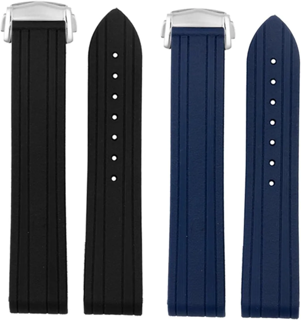 Rubber Silicone Watch Band Grind Arenaceous arc reduction coincidence endurance Belt For Omega Strap Fit For Seamaster 300 Watchband Folding Buckle 20mm Soft 