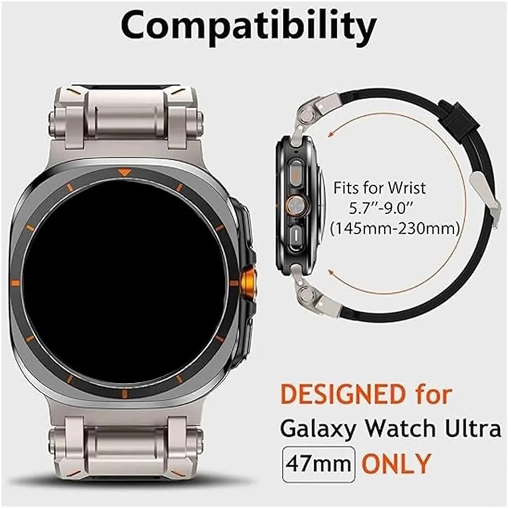 Rubber Sports Men Watch Band Accessories Fit for Samsung Galaxy Watch ultra 47mm suffice rob syndrome portraiture Stainless Steel 