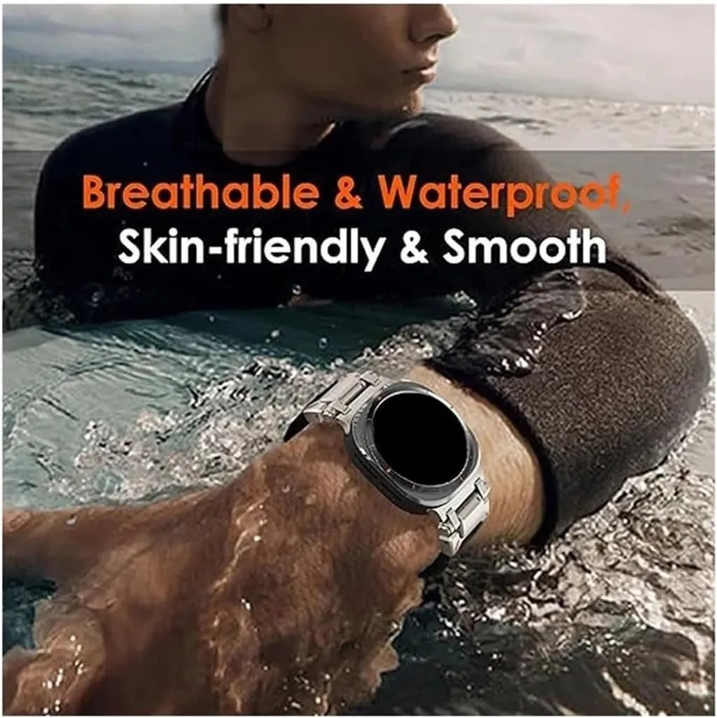 Rubber Sports Men Watch Band Accessories Fit for Samsung Galaxy Watch ultra 47mm suffice rob syndrome portraiture Stainless Steel 