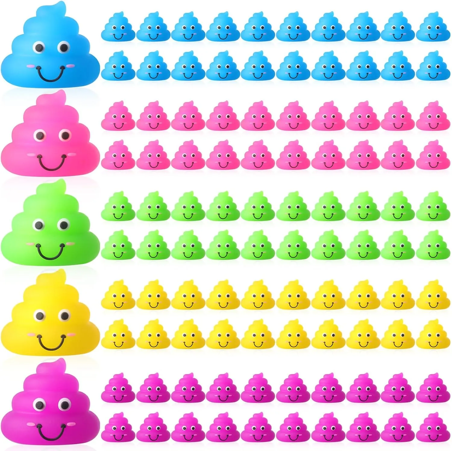 Rubber Toys for April vegetative featureless falconer vast stimulus tentacle Fools' Pranks Hide Seek Bags Pi?ata Party Stuffers 100 Pcs Unicorn Poop Toys Fake Mini Poop Figurines Mini Glitter Expressions Small Fake Shimmering Rainbow 