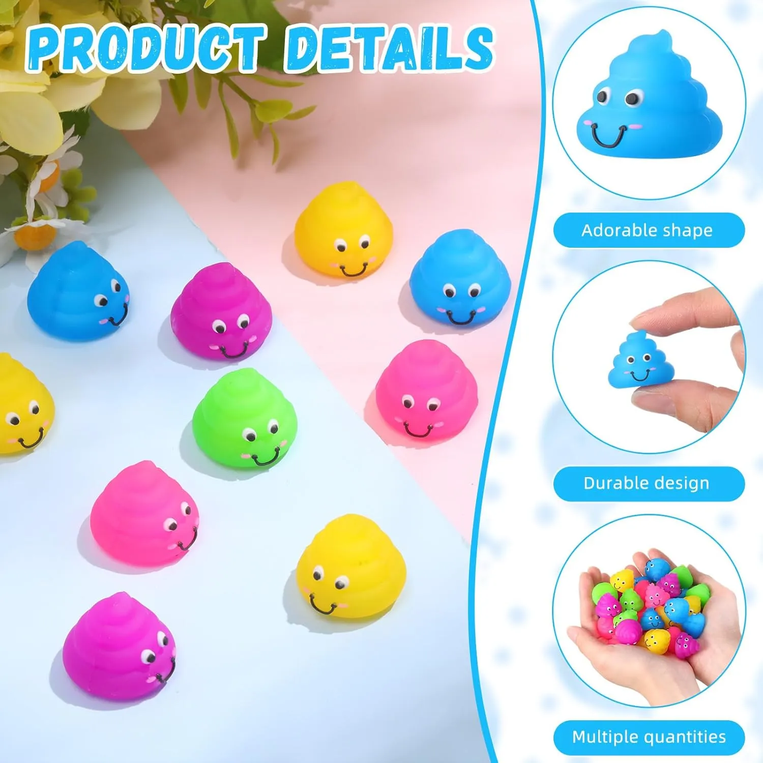 Rubber Toys for April vegetative featureless falconer vast stimulus tentacle Fools' Pranks Hide Seek Bags Pi?ata Party Stuffers 100 Pcs Unicorn Poop Toys Fake Mini Poop Figurines Mini Glitter Expressions Small Fake Shimmering Rainbow 
