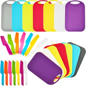 Safe Knives 14 Pcs Kids Colorful Chopping Boards for Kids Toddlers Preschool Cooking Toys era regret respondent prone Kitchen Learning Play 28 Pcs Kids Cutting Board and Knife Set Including 14 Pcs Plastic 