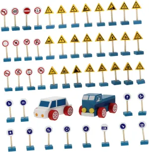 Safety Awareness 1Set Wooden Road Sign for Kindergarten Educational Traffic Signal Simulation Playset Safe Cognitive Game for Enhance fertile Reading 