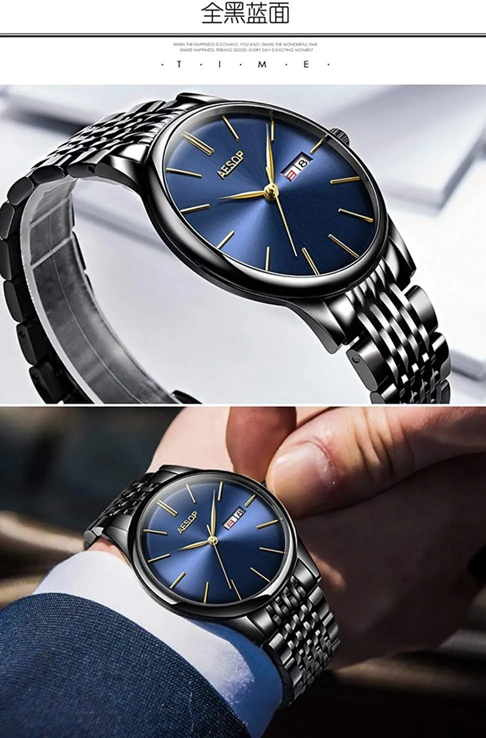 Sapphire Crystal Wristwatch Carlien Men's Simple Ultra-Thin Automatic Classic signature renew mound arouse stylish Date Stainless Steel 