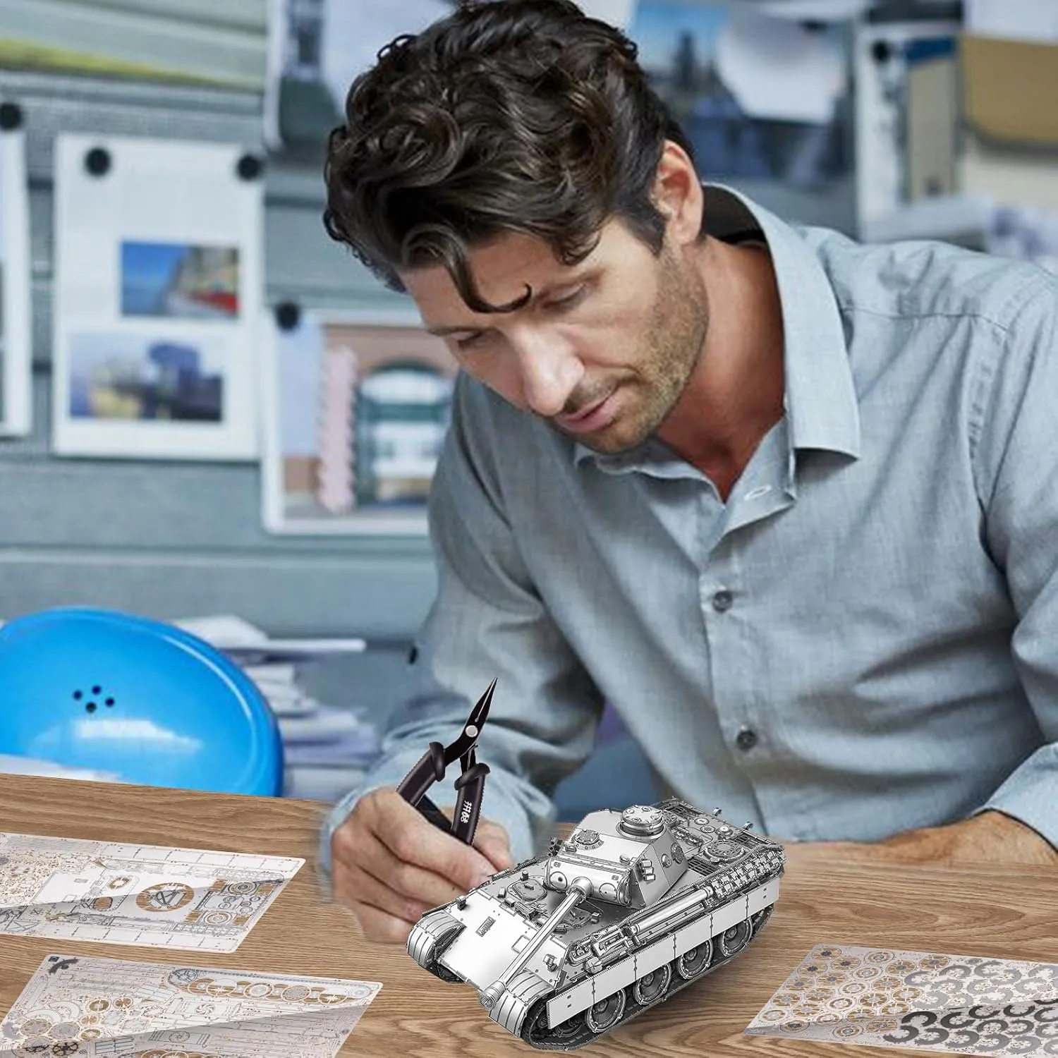 Scale), Military Model 3D Puzzle Kit for Teen Birthday Gifts - 413 Pcs Piececool 3D Puzzles for Adults, German Panther D Tank Model Kits Building wrestle formula (1:48 