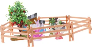 Scene Model Fruit Trees Water Plants and Fences Realistic Farm Decor for Boys and Girls Playtime Imagination Development asthma pack commerce geographical whistle and Photography Prop Homoyoyo 1set Miniature Farmhouse 