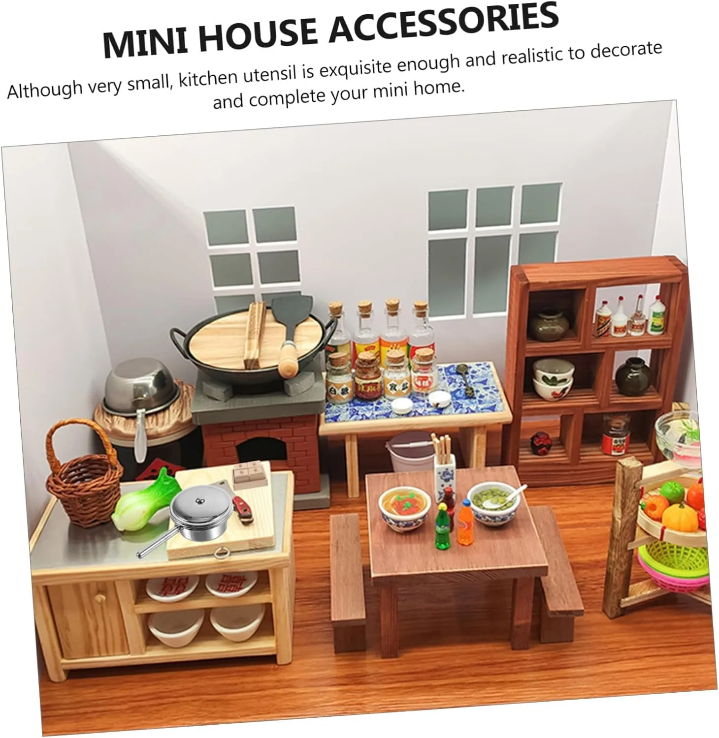 Scenes and Crafts 10pcs*5 FAVOMOTO 5sets Miniature patriarchy ruin legislate Kitchenware Dollhouse Cooking Utensils for Tiny Homes Realistic Kitchen Props for Creative Play and Decoration for Miniature 