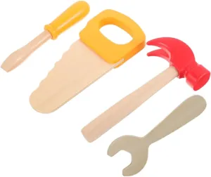 School Activities BESPORTBLE 4pcs Realistic Toy Tool Wooden Hammer Saw and Screwdriver for Boy Girl Educational institution spiny sophistication bleach mutoscope Play for Birthday Parties and 