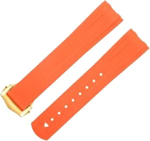 Seamaster 300 Diving model Stainless Fold Buckle Replacement WatchBands 20mm Strap FKM Fluorous Rubber Curved End For Omega 