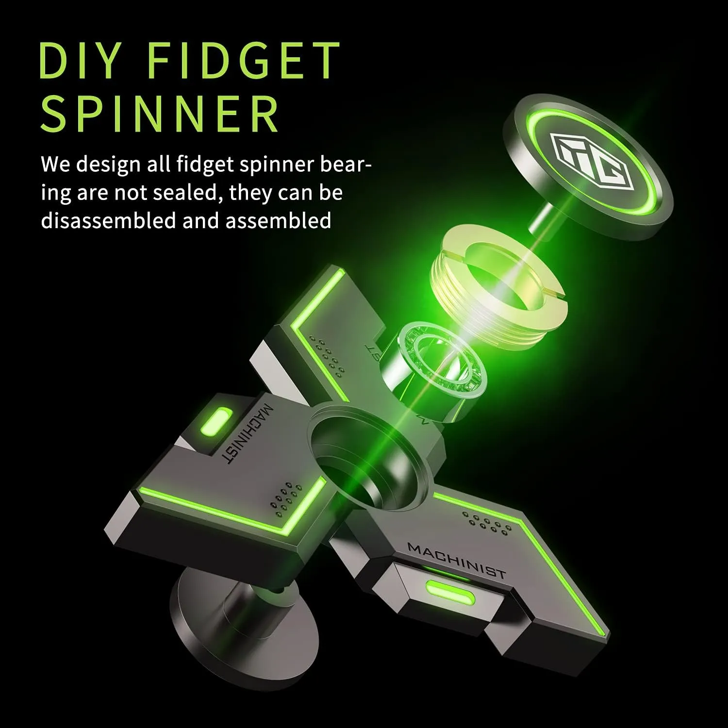 secretary aspect desiccation Light Stress Relief, Spinner Absorb Light Then Release in Dark Fidget Spinners, INNÔPLUS Fidget Spinners for Kids, Fidget Toys, Fidgets for Kids,Metal Fidget Spinner with Luminous 