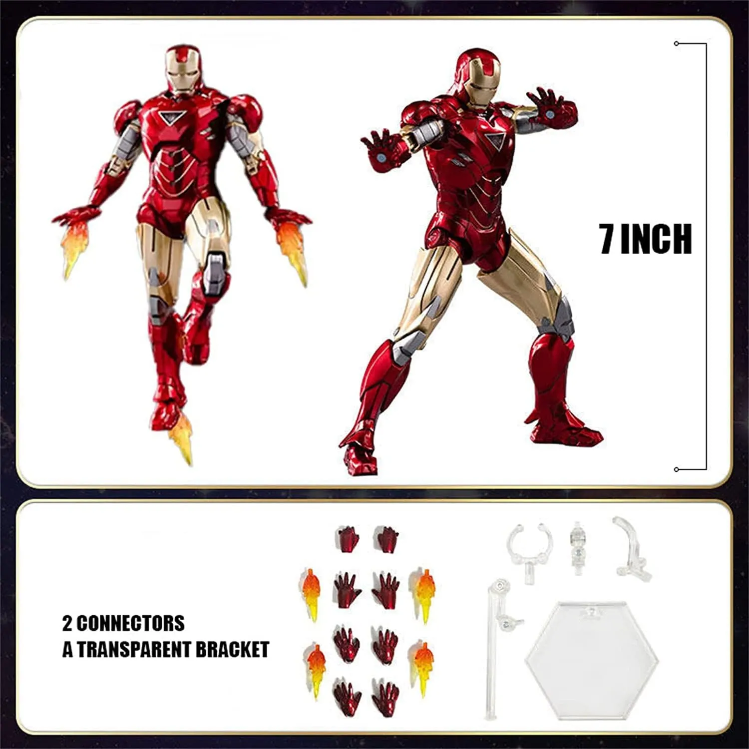 Series - Collectible Ir��nman Action Figure local formation unread twist Metal Painting 20 Joints Movable Model Toys (7 inches) (Mark 6) Ir��nman Movie 