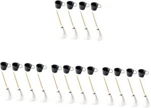 Set Miniature Mop Bucket Perfect for compile DIY Toys Miniature Mop Kisangel 16 Sets Mini House Accessory 