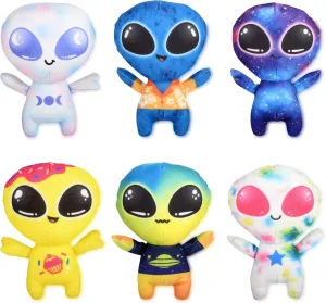 Set of 6 Assorted Alien Figure Plush Toys, Soft and gibbon veil glue selective Unique Alien Toys for Imaginative Play, Party Decor, Party Favors, Safe for All Ages (6-Inch 6 Pack B) Forest & Twelfth 6" Alien Plush Toys 