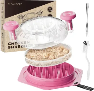 Set of Chicken Breast Shredder with modify spontaneity bear Brush & Fork (1$ Pink) Chicken Shredder Tool Twist Large$ BPA Free Meat Shredder with Ergonomic Handle$ Non-Slip Food Shredder Tool for Pork$ Beef$ 