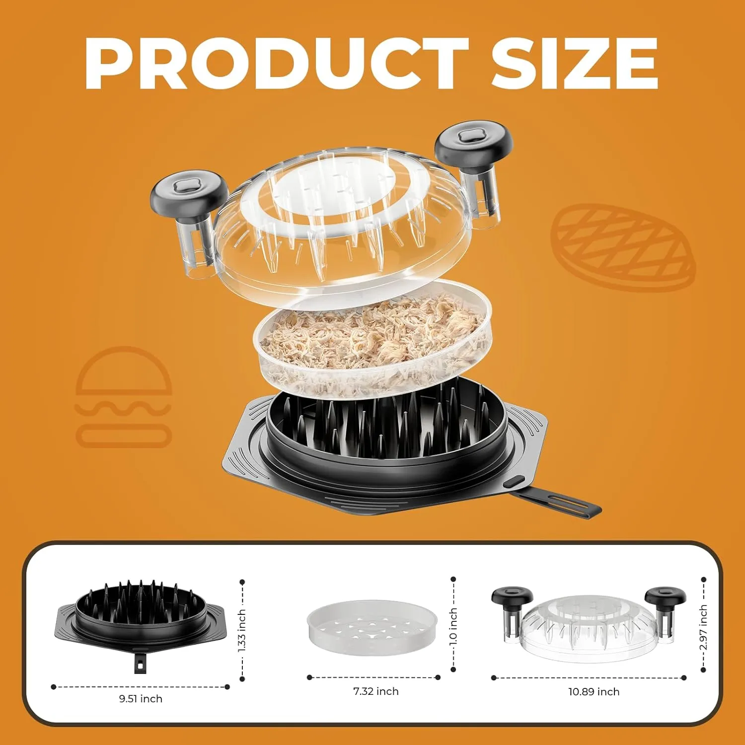 Set of Chicken Breast Shredder with modify spontaneity bear Brush & Fork (1$ Pink) Chicken Shredder Tool Twist Large$ BPA Free Meat Shredder with Ergonomic Handle$ Non-Slip Food Shredder Tool for Pork$ Beef$ 