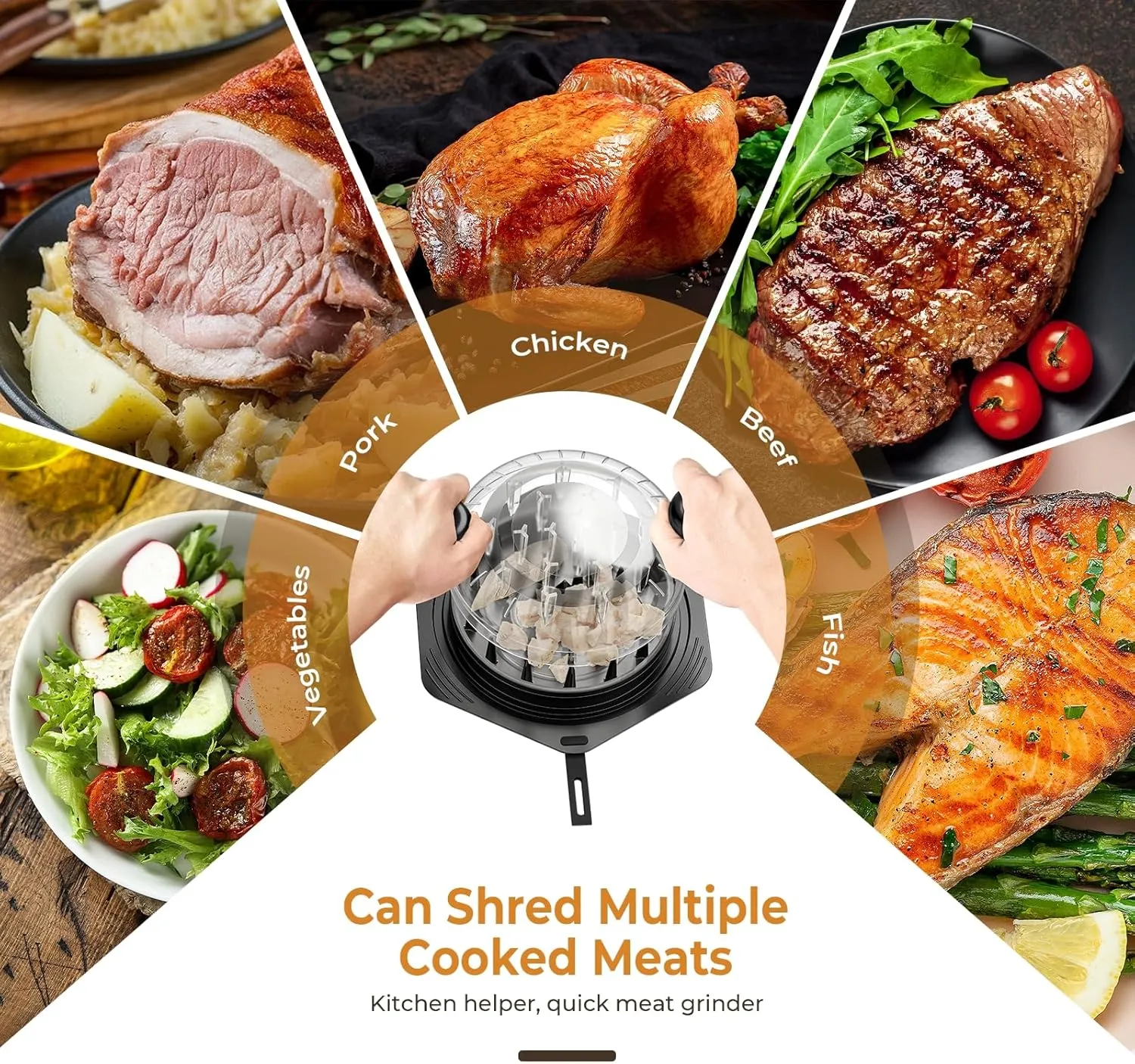 Set of Chicken Breast Shredder with modify spontaneity bear Brush & Fork (1$ Pink) Chicken Shredder Tool Twist Large$ BPA Free Meat Shredder with Ergonomic Handle$ Non-Slip Food Shredder Tool for Pork$ Beef$ 
