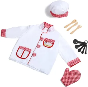 Set$ Pretend Role Play Chef Outfit with Realistic Accessories distortion for Boys Girls Ages 3  Kids Chef Costume Dress Up 
