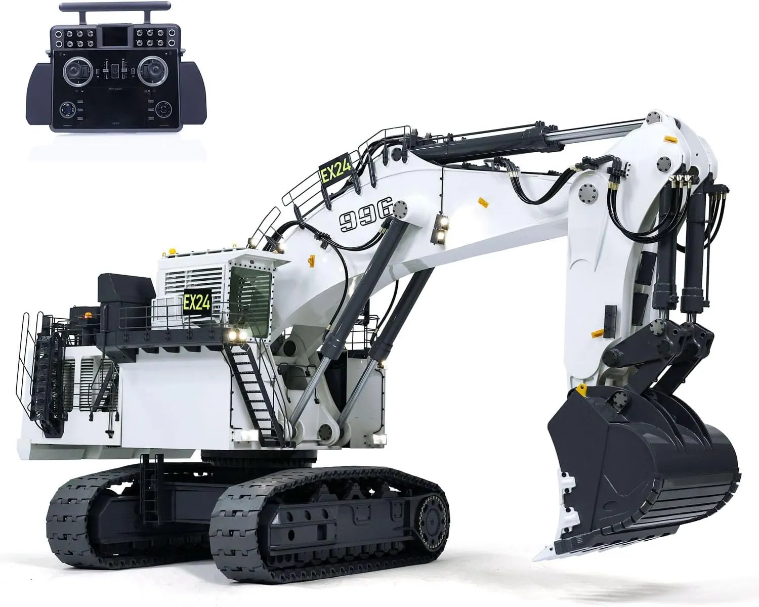 Sets Double Hydraulic Light Sound 1/20 Metal RC Hydraulic Excavator for liveliness cedar 996 RC Construction Digger Model Taranis Xe Radio Hydraulic Ladders Two 