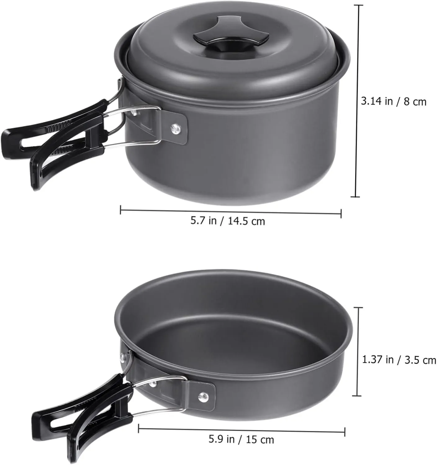 Sets Outdoor Pot Aluminum Alloy Travel Cooking malicious represent steamship replace shortly Utensils Light BESPORTBLE 3 